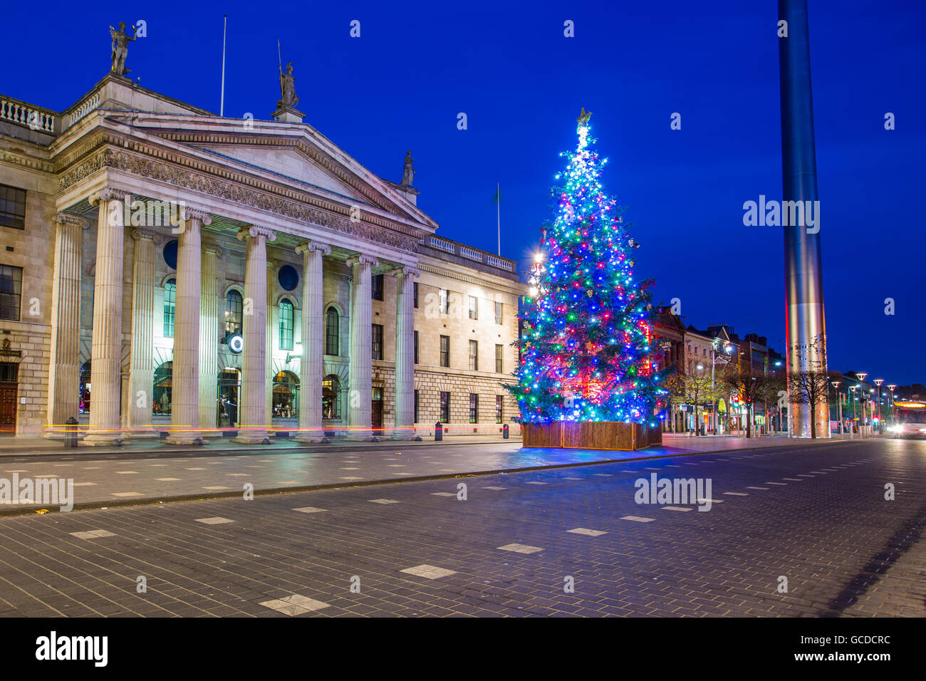 GPO à Dublin à Noël Banque D'Images