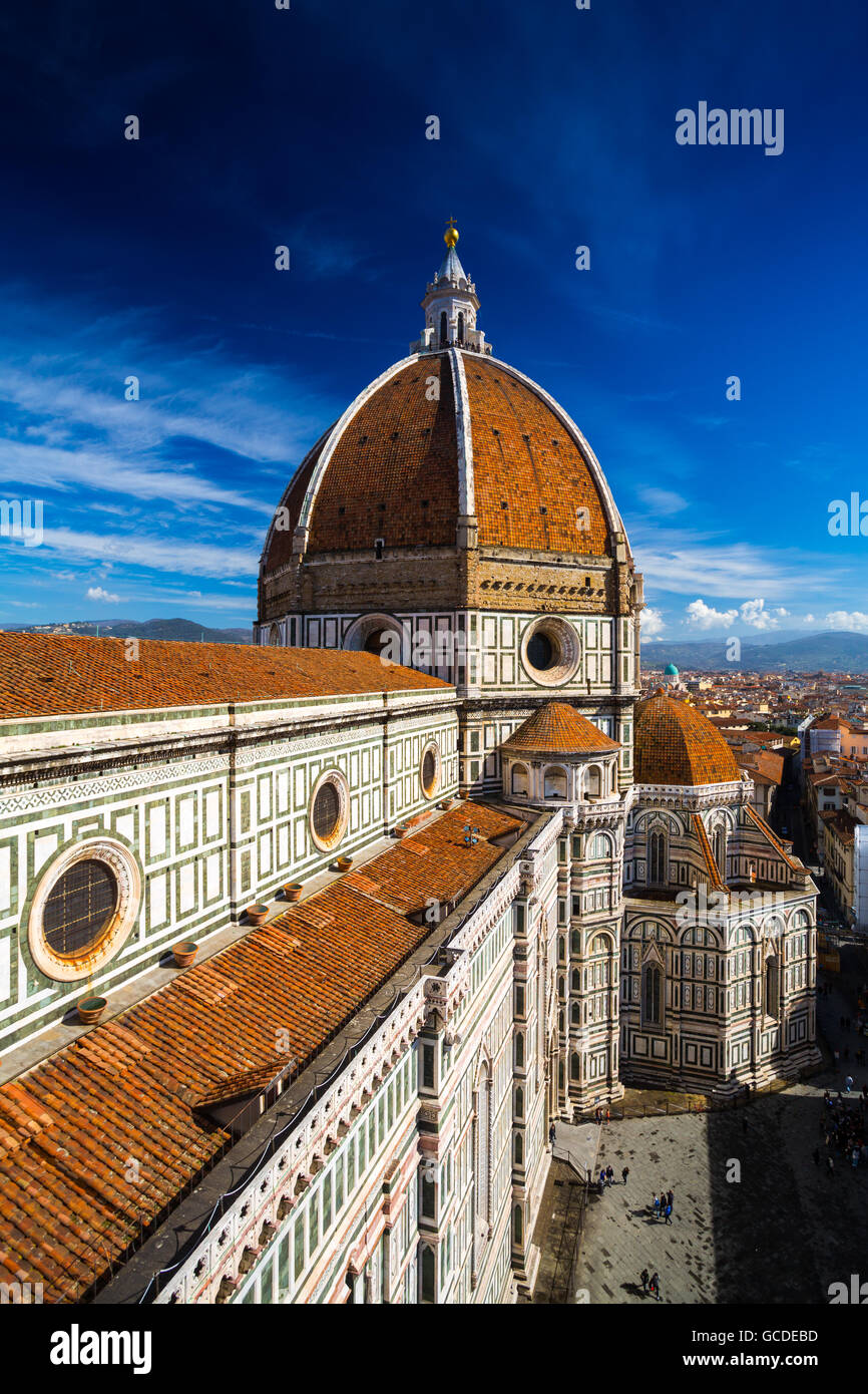 Le duomo et le campanile de Giotto à Florence, Italie Banque D'Images