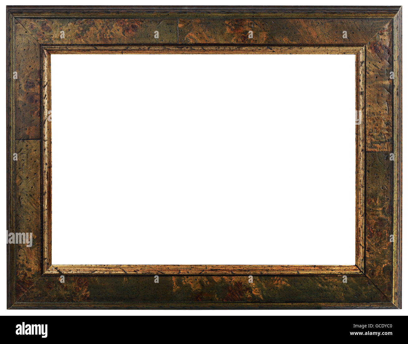 Cadre Photo en bois découpe. Vintage Mirror isolé sur fond blanc Banque D'Images