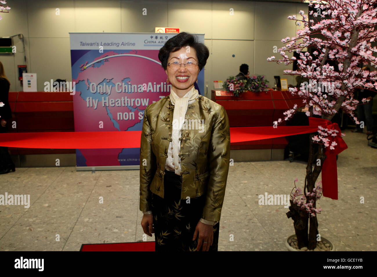 Madame Katharine Chang, ambassadrice de Taïwan, au lancement de China Airlines, la nouvelle et première route non-stop de Londres Heathrow Banque D'Images