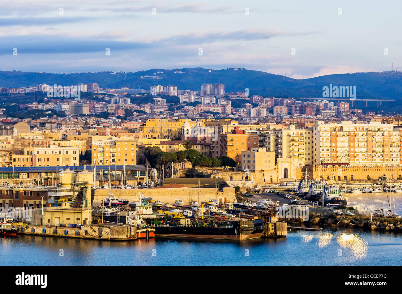 Civitavecchia Port, l'agglomération de la ville de Rome capitale, Latium, Italie Banque D'Images