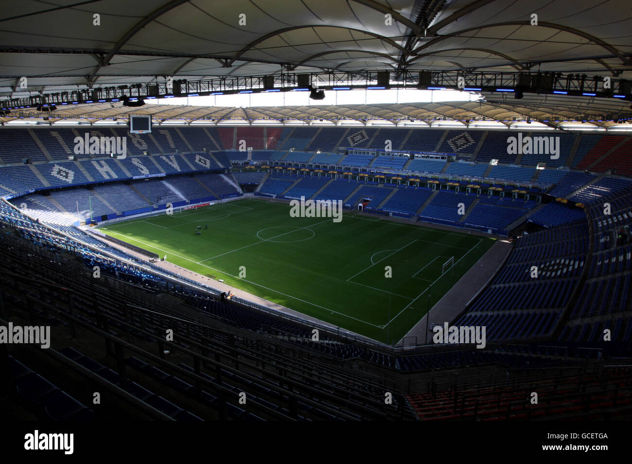 Football - Stade stock - HSH Nordbank Arena.Vue générale de l'intérieur de la HSH Nordbank Arena, stade de Hambourg SV Banque D'Images