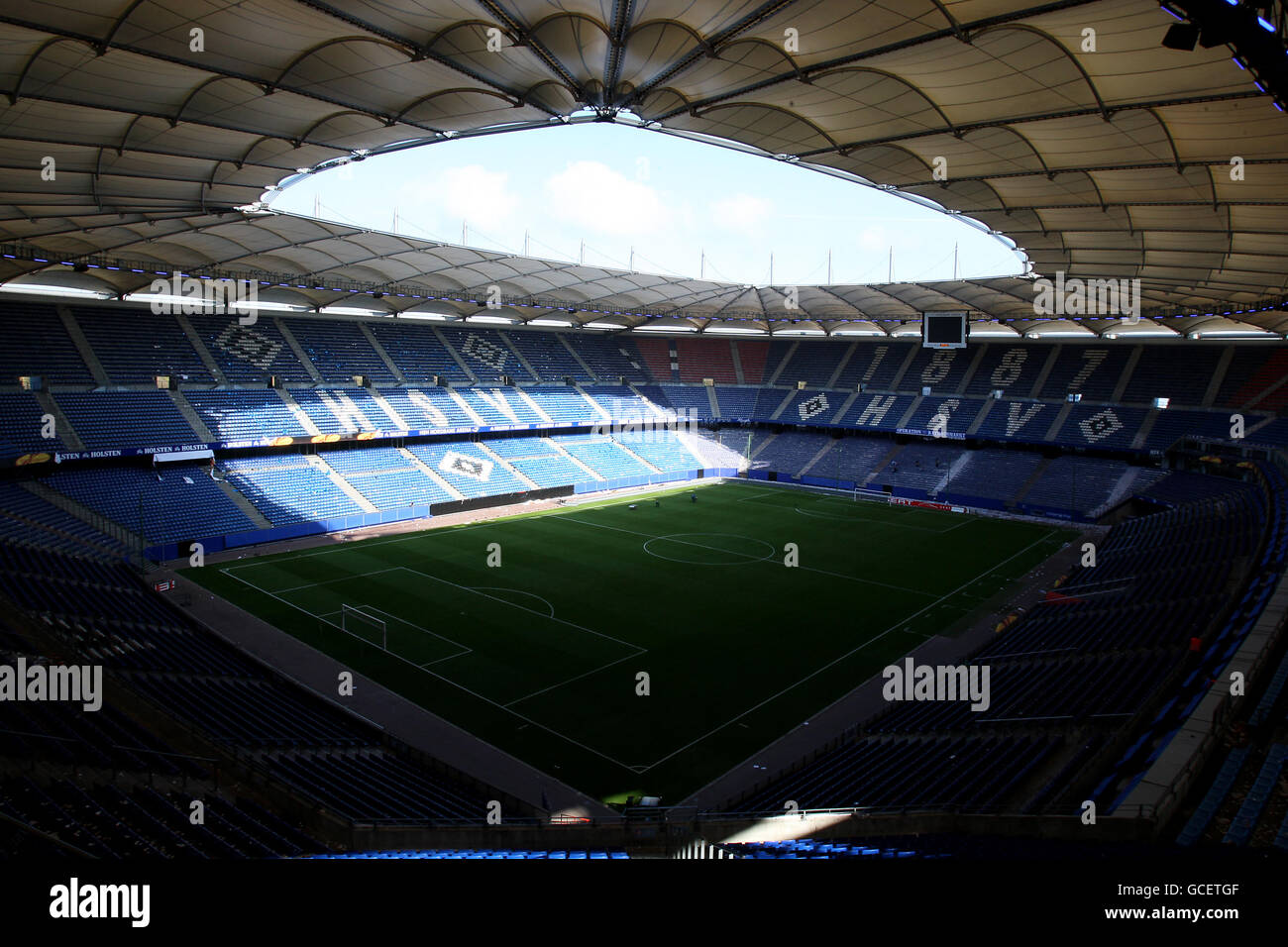 Football - Stade stock - HSH Nordbank Arena.Vue générale de l'intérieur de la HSH Nordbank Arena, stade de Hambourg SV Banque D'Images