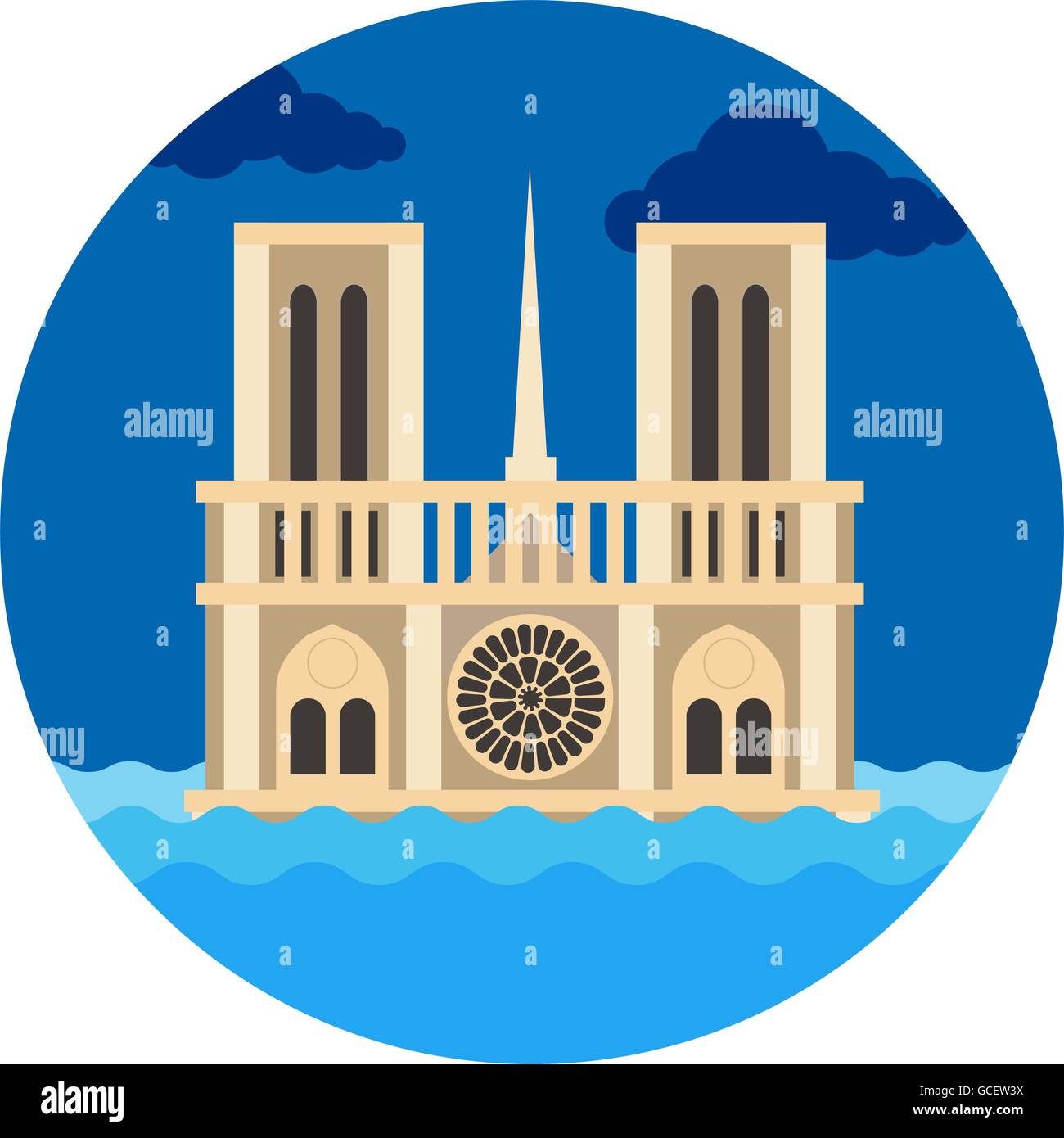 La Cathédrale Notre Dame télévision vector Illustration de Vecteur