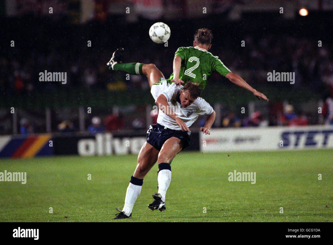 Football - FIFA World Cup Italia 90 - Groupe F - Angleterre / Irlande - Sant'Elia Banque D'Images