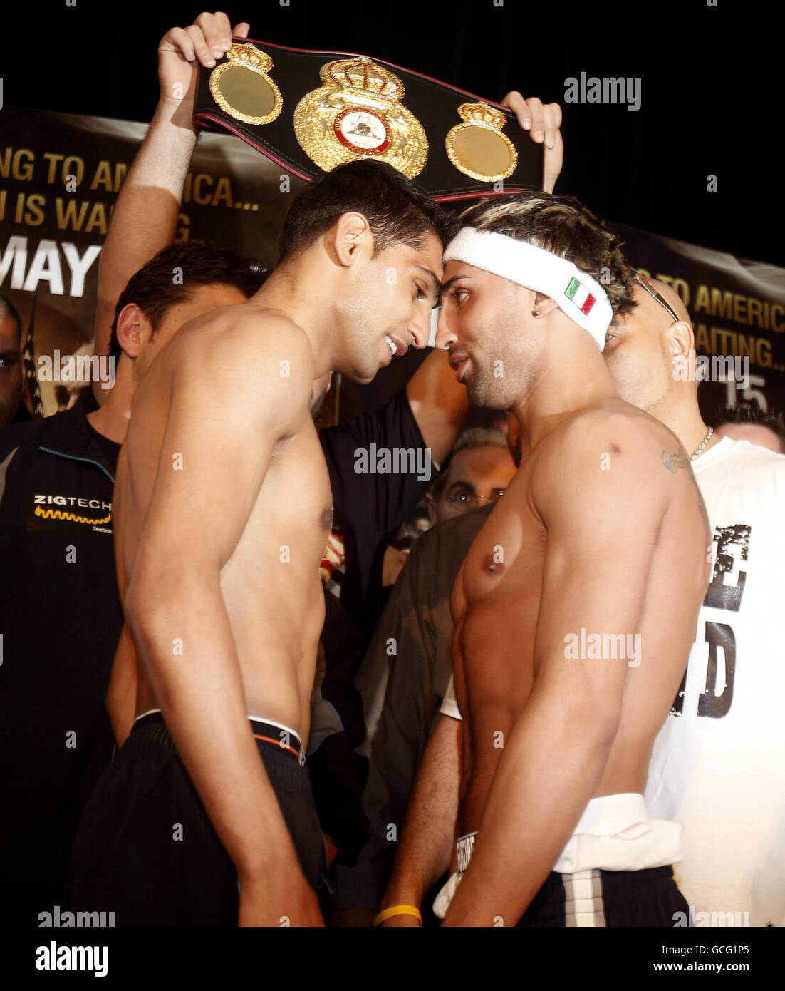 Boxe - Amir Khan et Paulie Malignaggi peser dans - Essex House - New York Banque D'Images