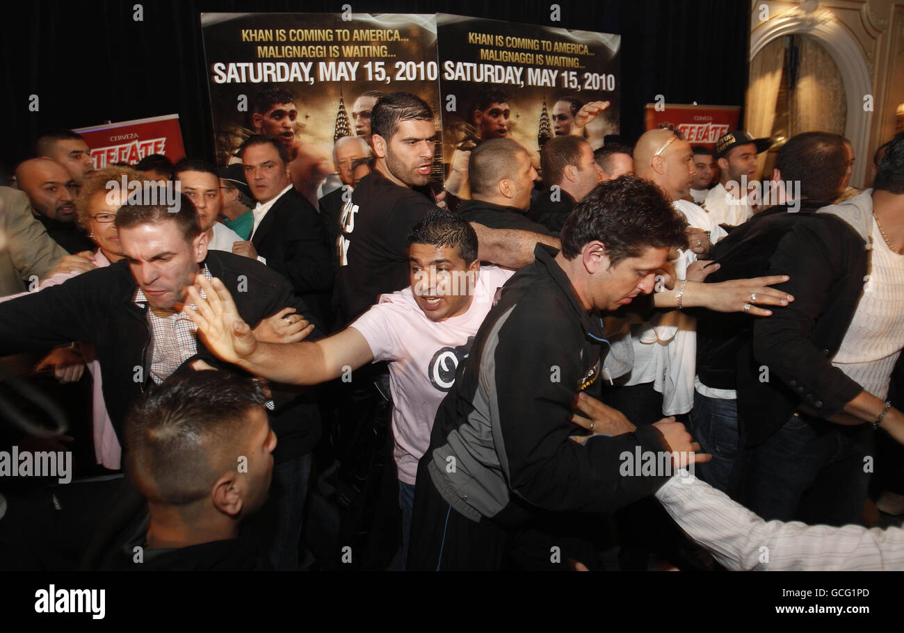 Boxe - Amir Khan et Paulie Malignaggi peser dans - Essex House - New York Banque D'Images