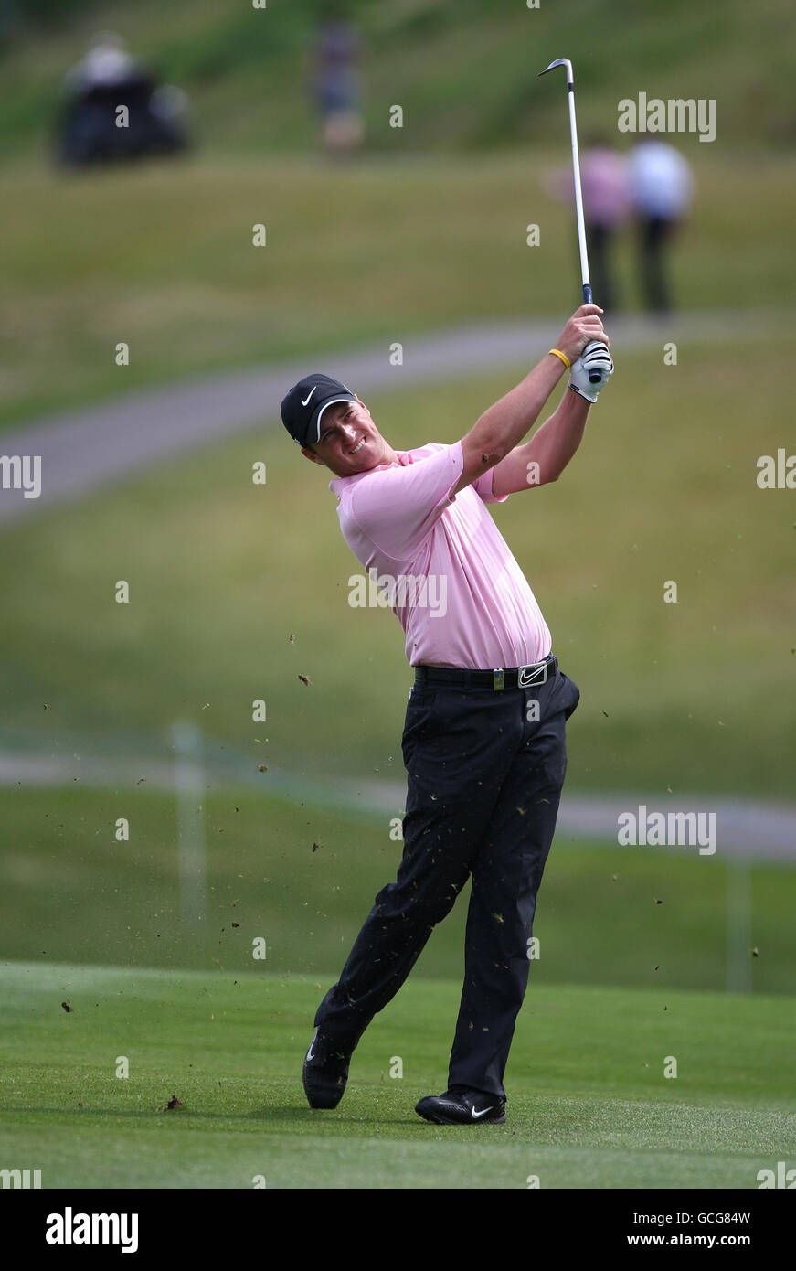 Marc Warren, en Écosse, lors de la quatrième ronde du Celtic Manor Wales Open au Celtic Manor, Newport. Banque D'Images