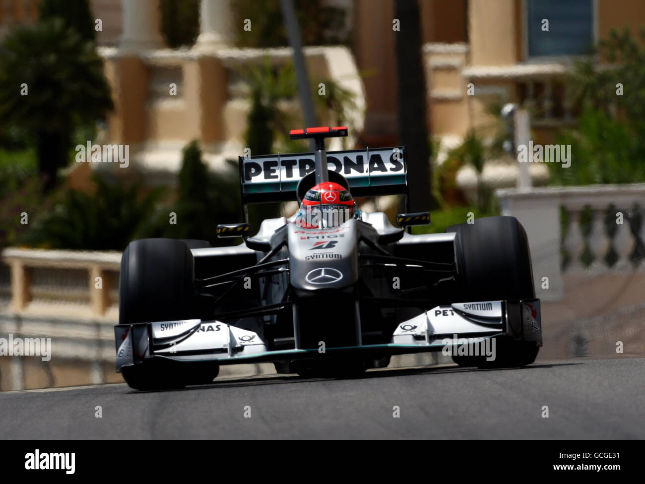 Michael Schumacher de Mercedes lors de la deuxième pratique au circuit de Monaco, Monte Carlo. Banque D'Images
