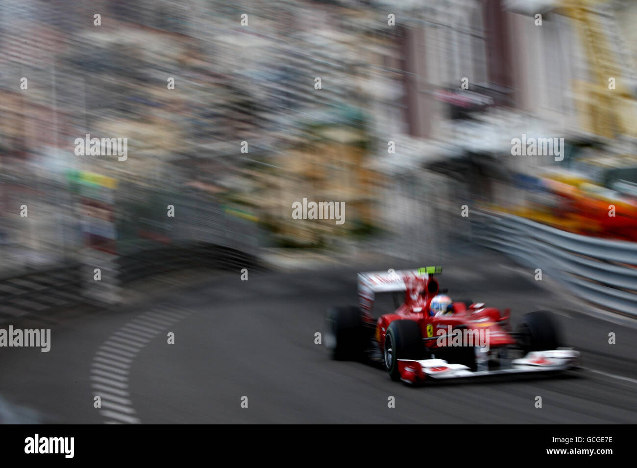 Fernando Alonso de Ferrrari pendant la deuxième pratique au circuit de Monaco, Monte Carlo. Banque D'Images