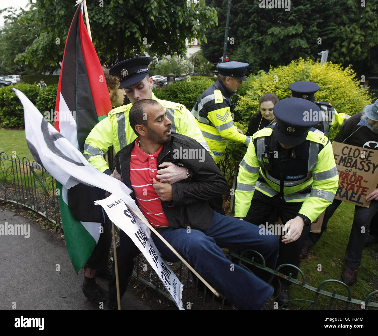 Raid sur Gaza flottille humanitaire suite Banque D'Images