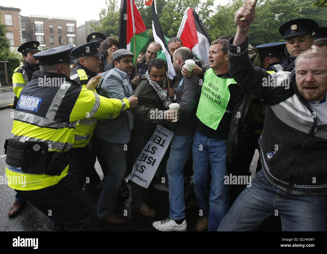 Raid sur Gaza flottille humanitaire suite Banque D'Images