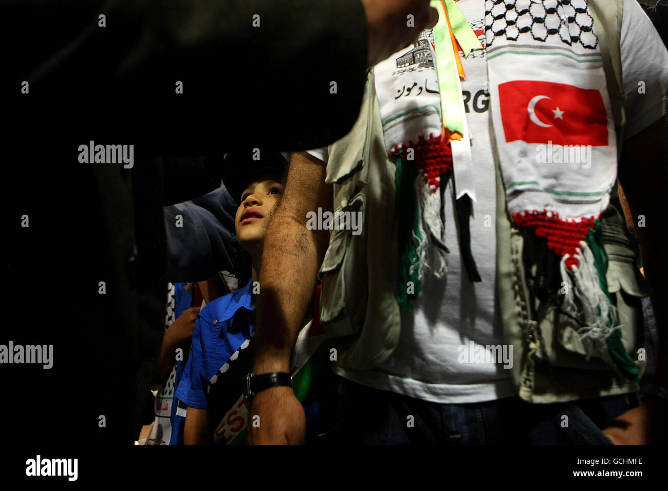Raid sur Gaza flottille humanitaire suite Banque D'Images