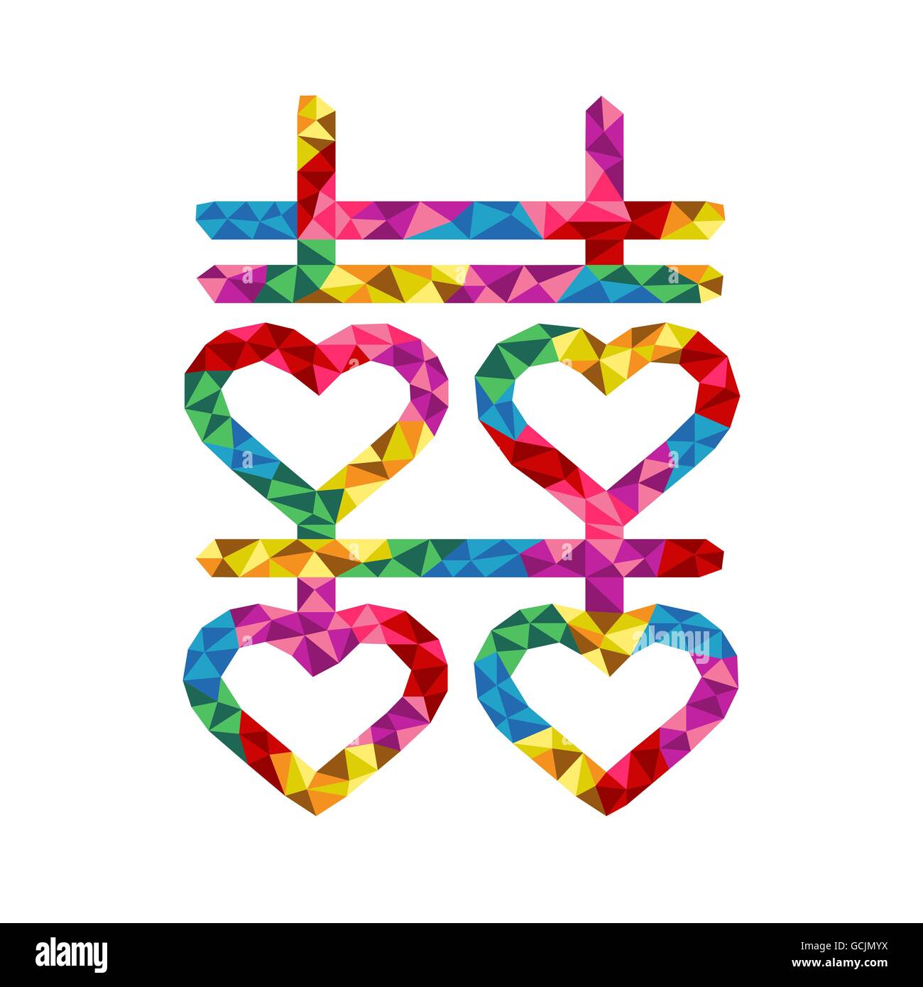 Symbole chinois de double happiness et mariage Illustration de Vecteur