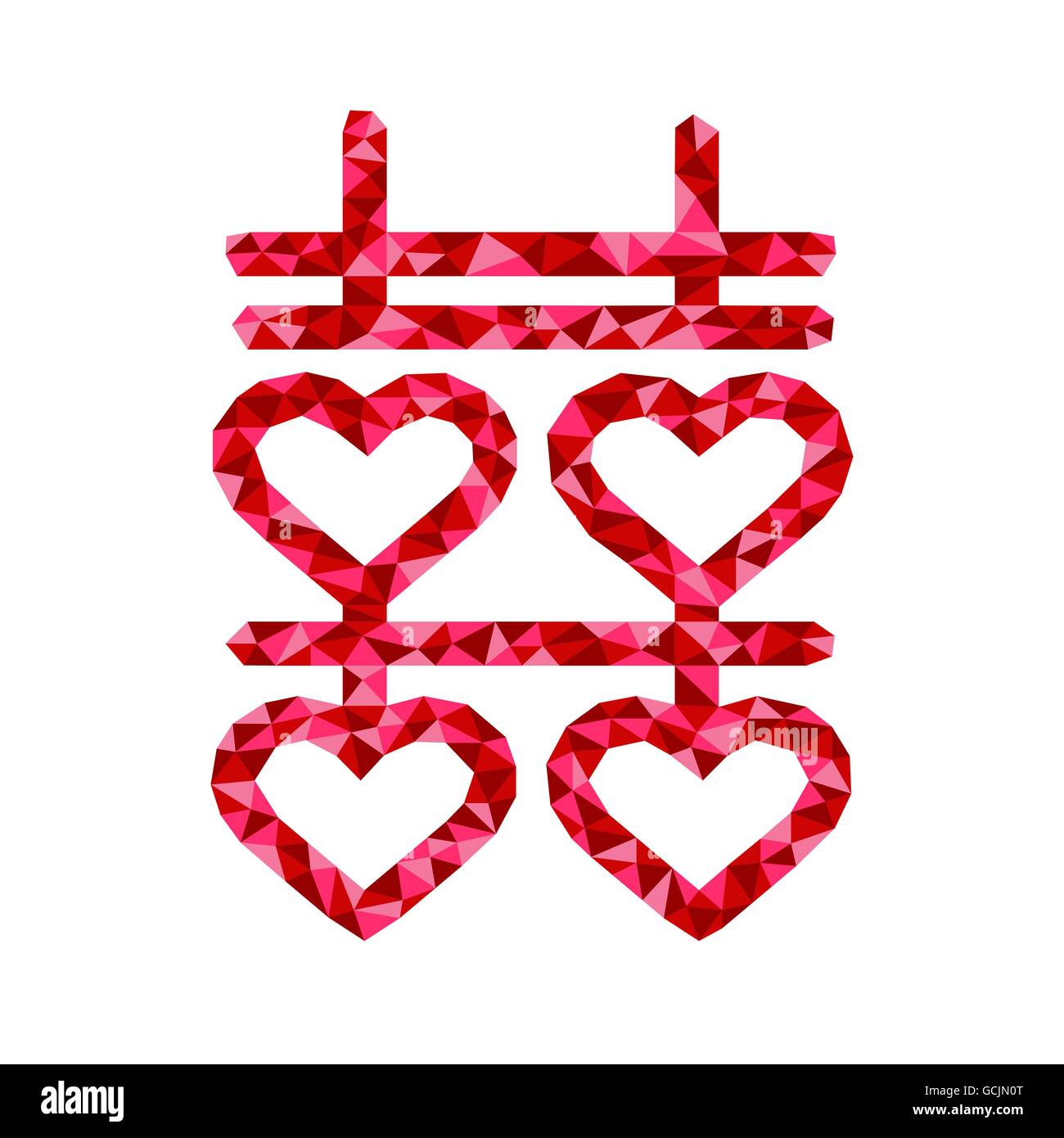 Symbole chinois de double happiness et mariage Illustration de Vecteur