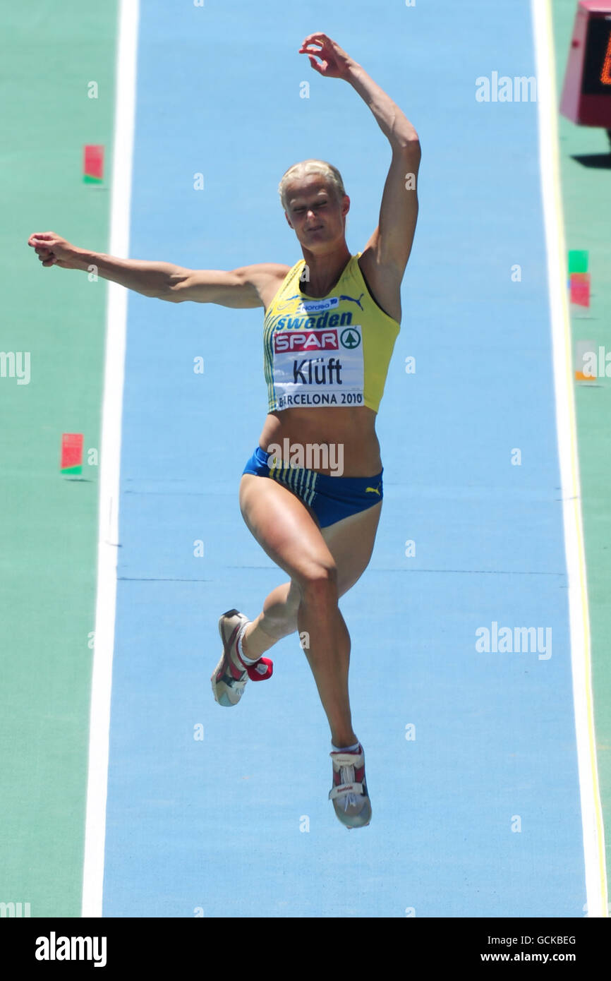 Athlétisme - Championnats d'Europe IAAF 2010 - première journée - Stade olympique. Carolina Kluft, Suède Banque D'Images