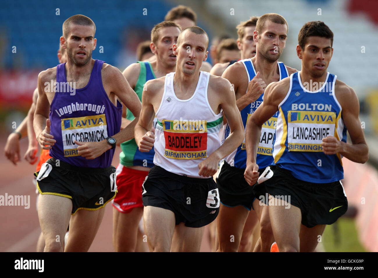 Andy Baddeley (au centre) sur le chemin de gagner les hommes 1500m final Banque D'Images