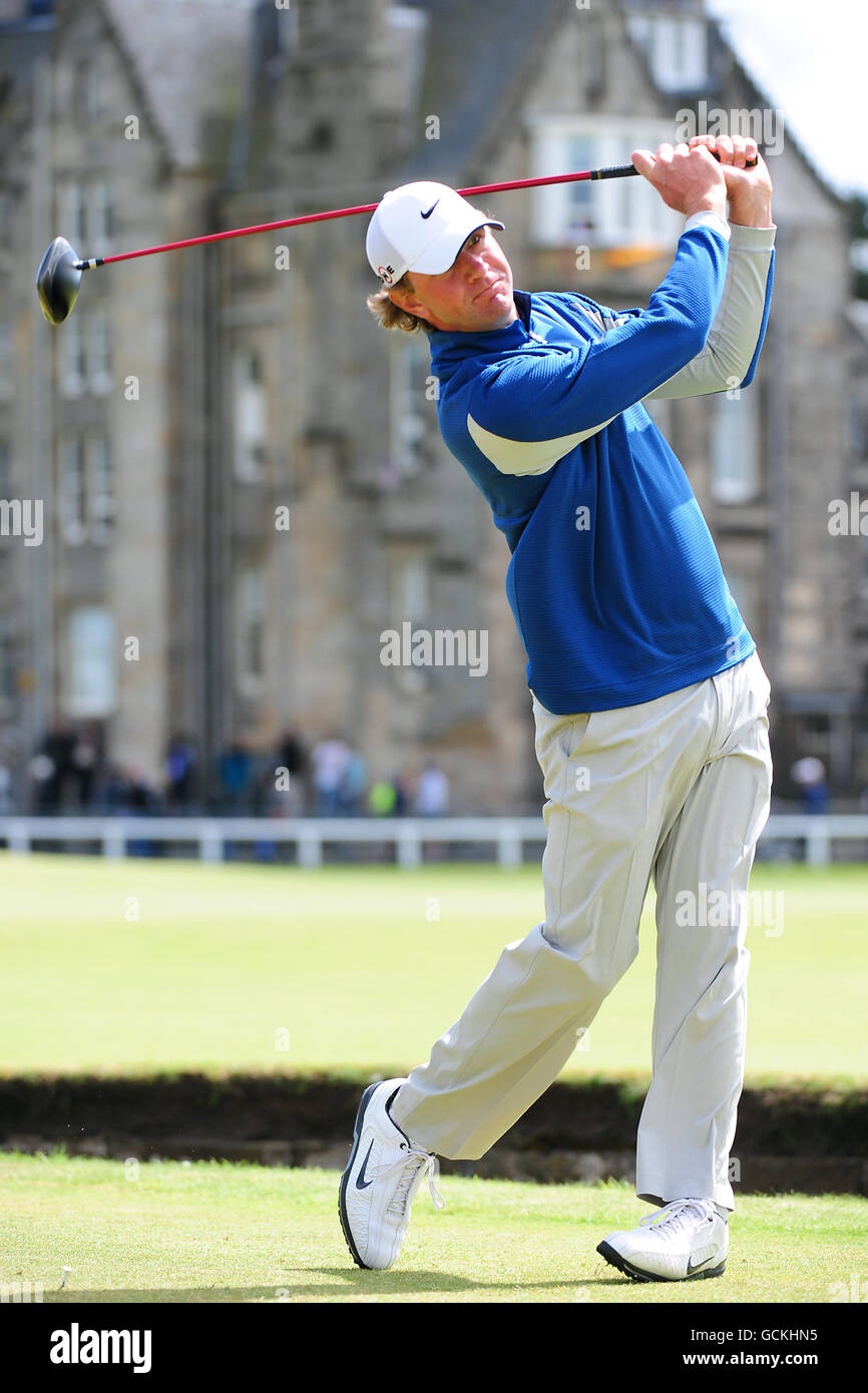 Golf - le championnat ouvert 2010 - deuxième tour - St Andrews Old course. Lucas Glover, États-Unis Banque D'Images