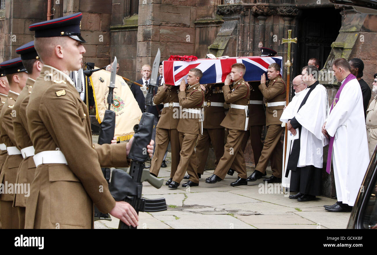 Le soldat Thomas Sephton funeral Banque D'Images