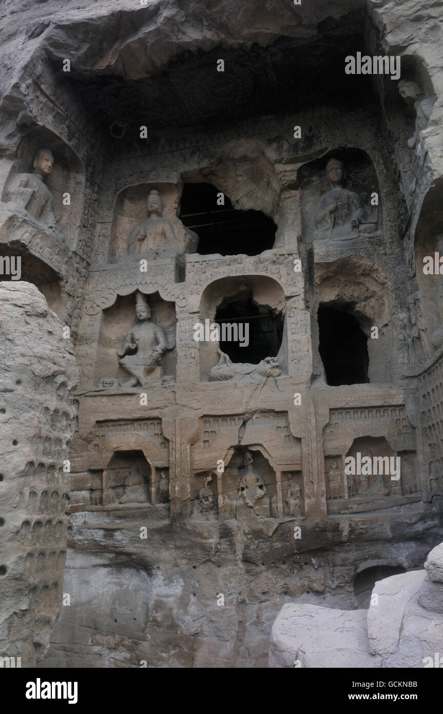 Petite grotte, grottes de Yungang, Datong, Shanxi, Chine Banque D'Images