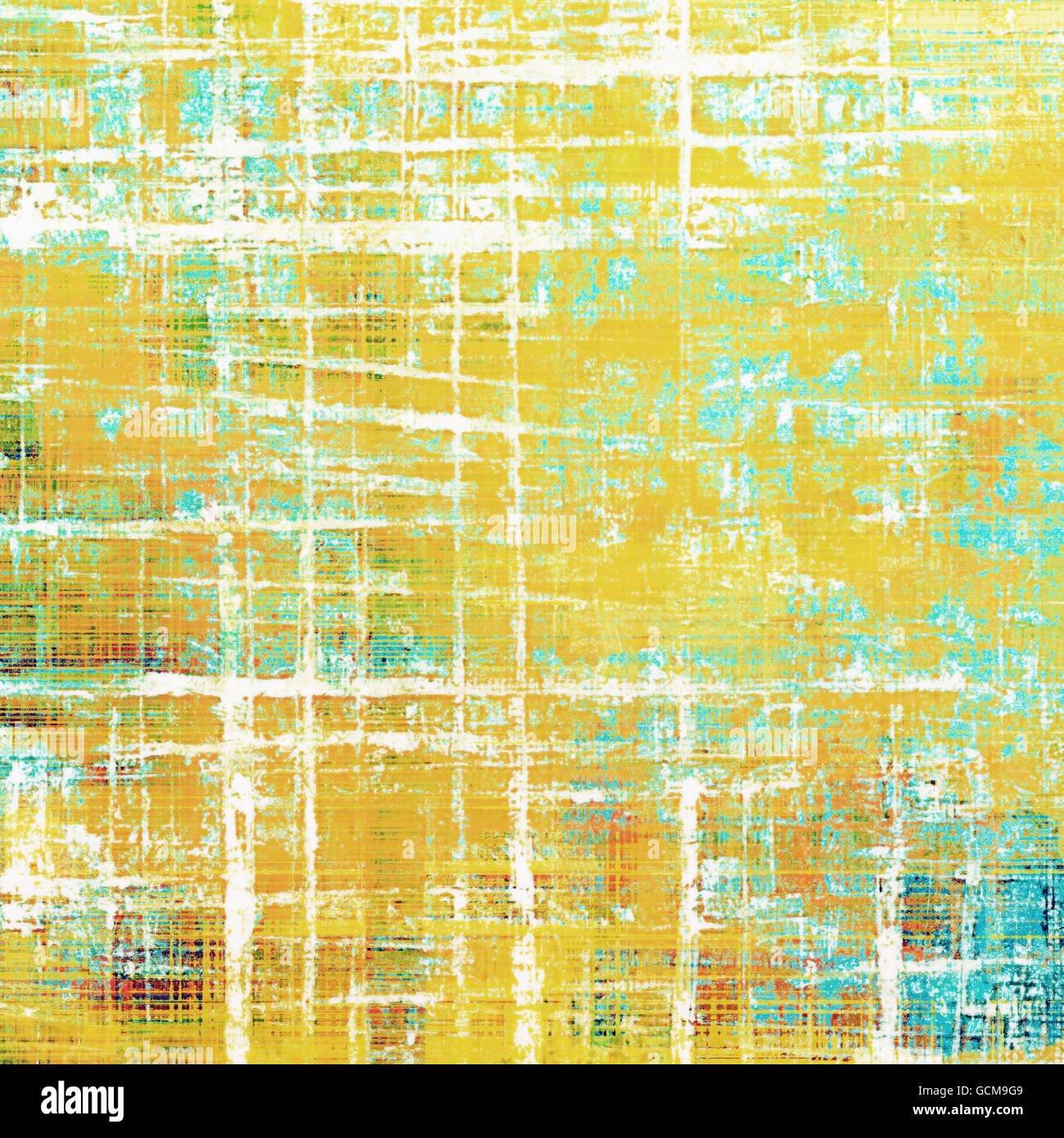 Grunge fond pour un style vintage créateur de l'affiche. Avec différents motifs couleur : jaune (beige) ; Brown ; vert ; bleu ; rouge (orange) ; blanc Banque D'Images