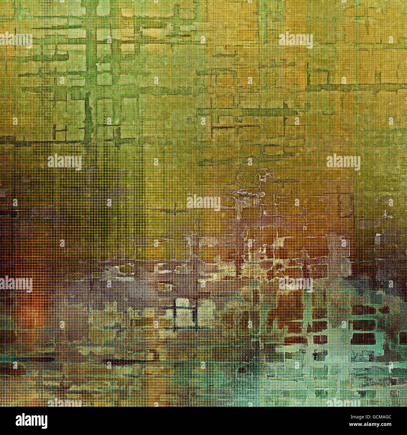 Salut res grunge texture ou rétro arrière. Avec différents motifs couleur : jaune (beige) ; Brown ; vert ; bleu ; gris ; cyan Banque D'Images