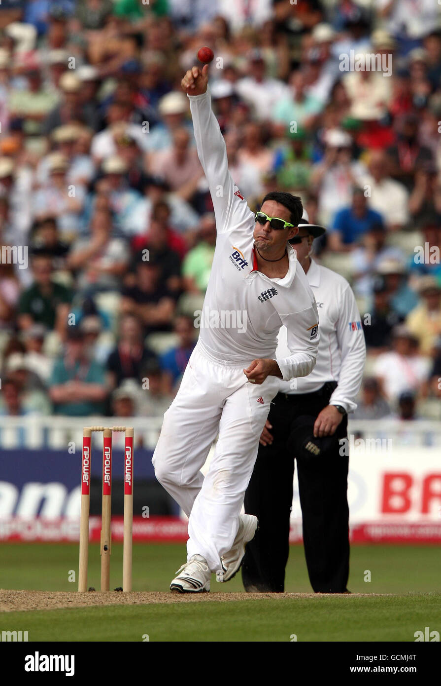 Kevin Pietersen, en Angleterre, s'est mis à l'épreuve de npower second à Edgbaston, Birmingham. Banque D'Images