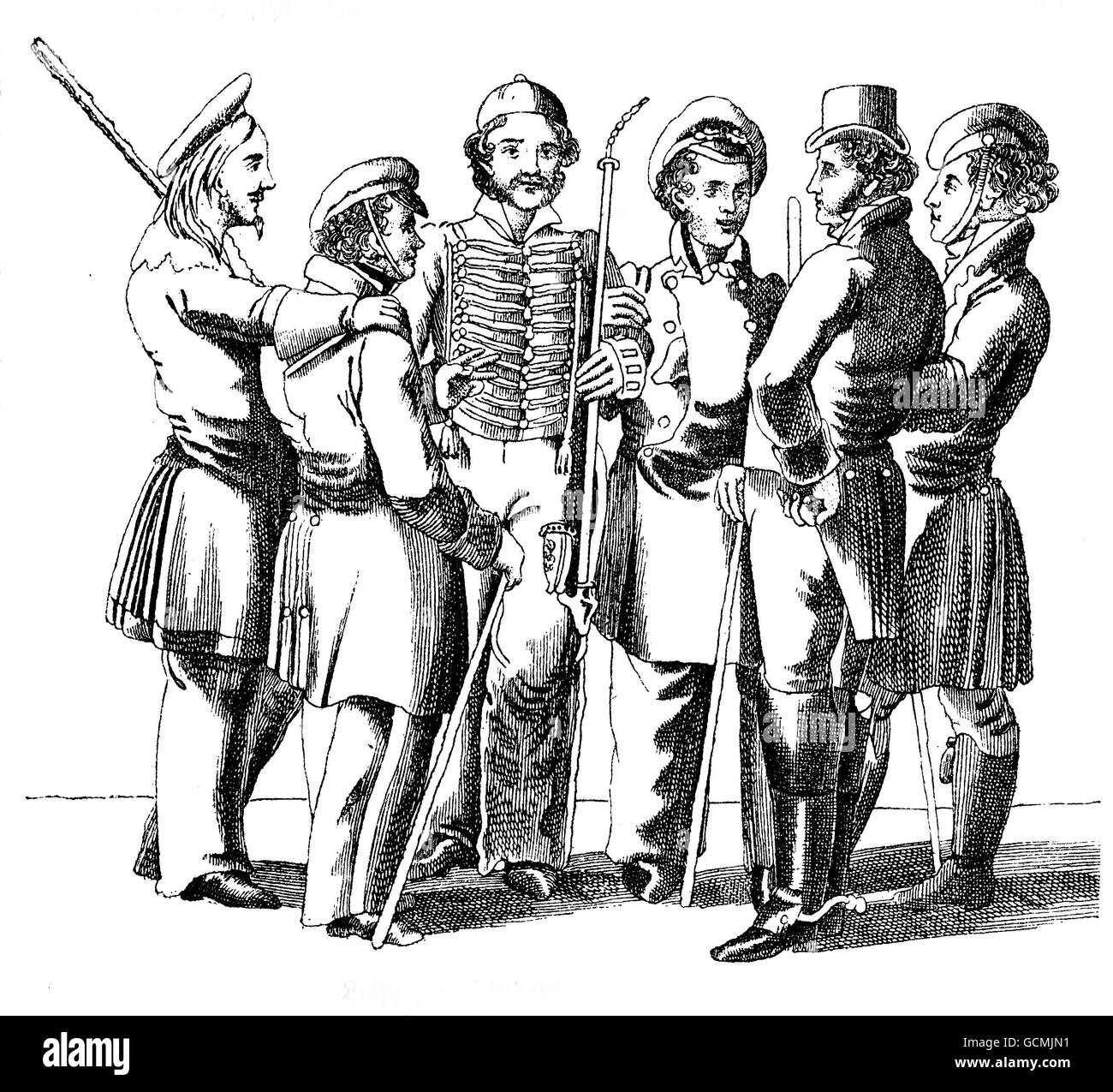 Les étudiants de Leipzig, années 1820-1830 Banque D'Images