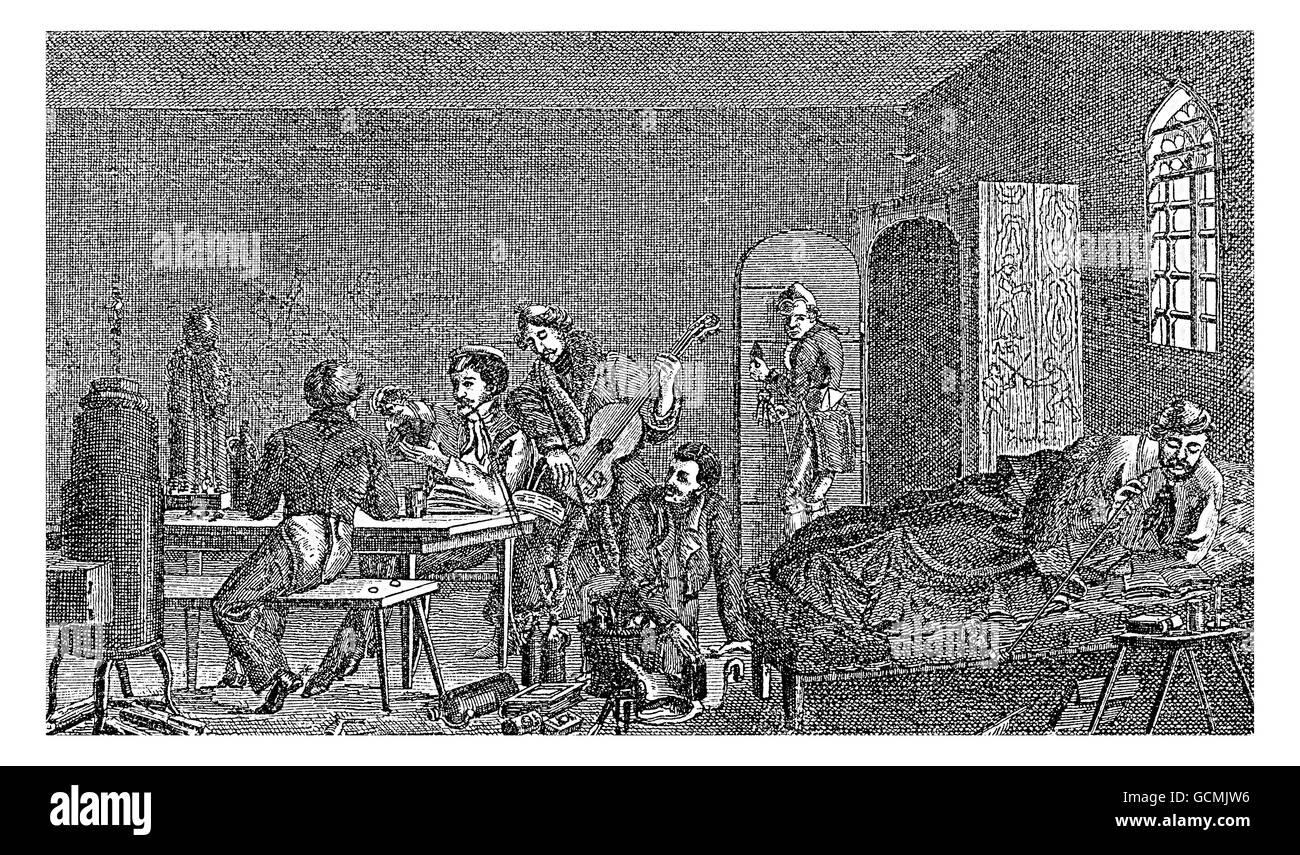 1829 - 1830, la vie étudiante, karzer : salle de détention d'incarcérer les jeunes comme une punition. Karzers existaient à la fois dans les universités allemandes et dans les gymnases. La détention a été doux et est devenu une question d'honneur d'avoir été incarcérés au moins une fois au cours de son temps à l'université Banque D'Images