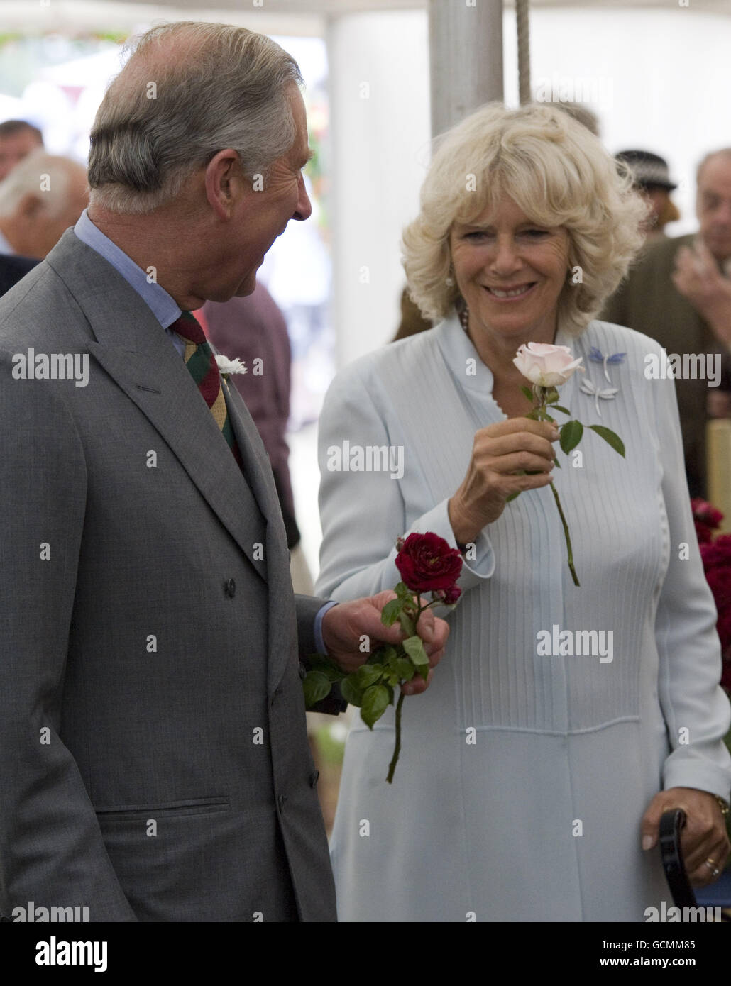 Prince Charles et Camilla, duchesse de Cornwall visitez le spectacle de fleurs de Sandringham dans le domaine de Sandringham House, Norfolk. Banque D'Images