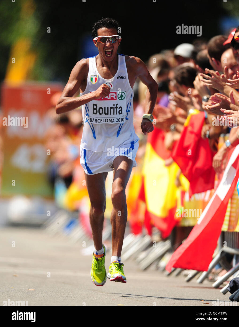 Athlétisme - Championnats d'Europe IAAF 2010 - 6e jour - Stade olympique. Le Migidio Bourifa d'Italie pendant le Marathon masculin Banque D'Images