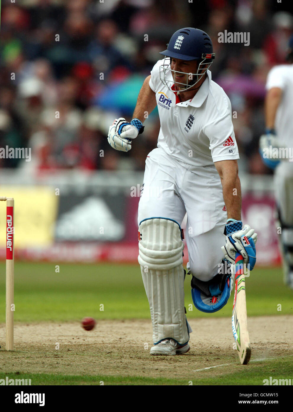 Andrew Strauss en Angleterre pendant le second Test de npower à Edgbaston, Birmingham. Banque D'Images