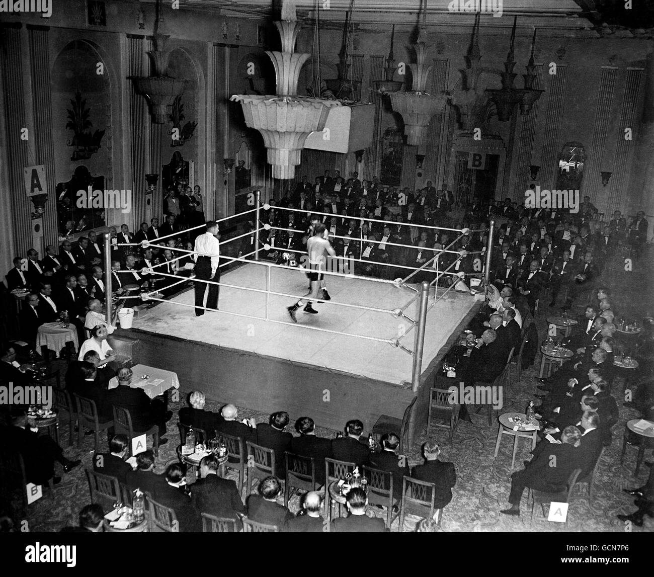 Boxe - Tournoi à la National Sporting Club - Londres Banque D'Images