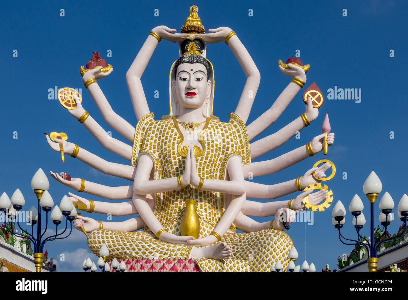 Temple Wat Plai Laem Koh Samui, Thaïlande, Asie Banque D'Images