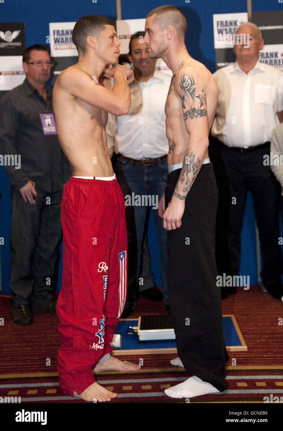 Boxe - WBO Super championnat poids plume - Tous les boxeurs peser dans Glasgow - Hôtel Marriot Banque D'Images