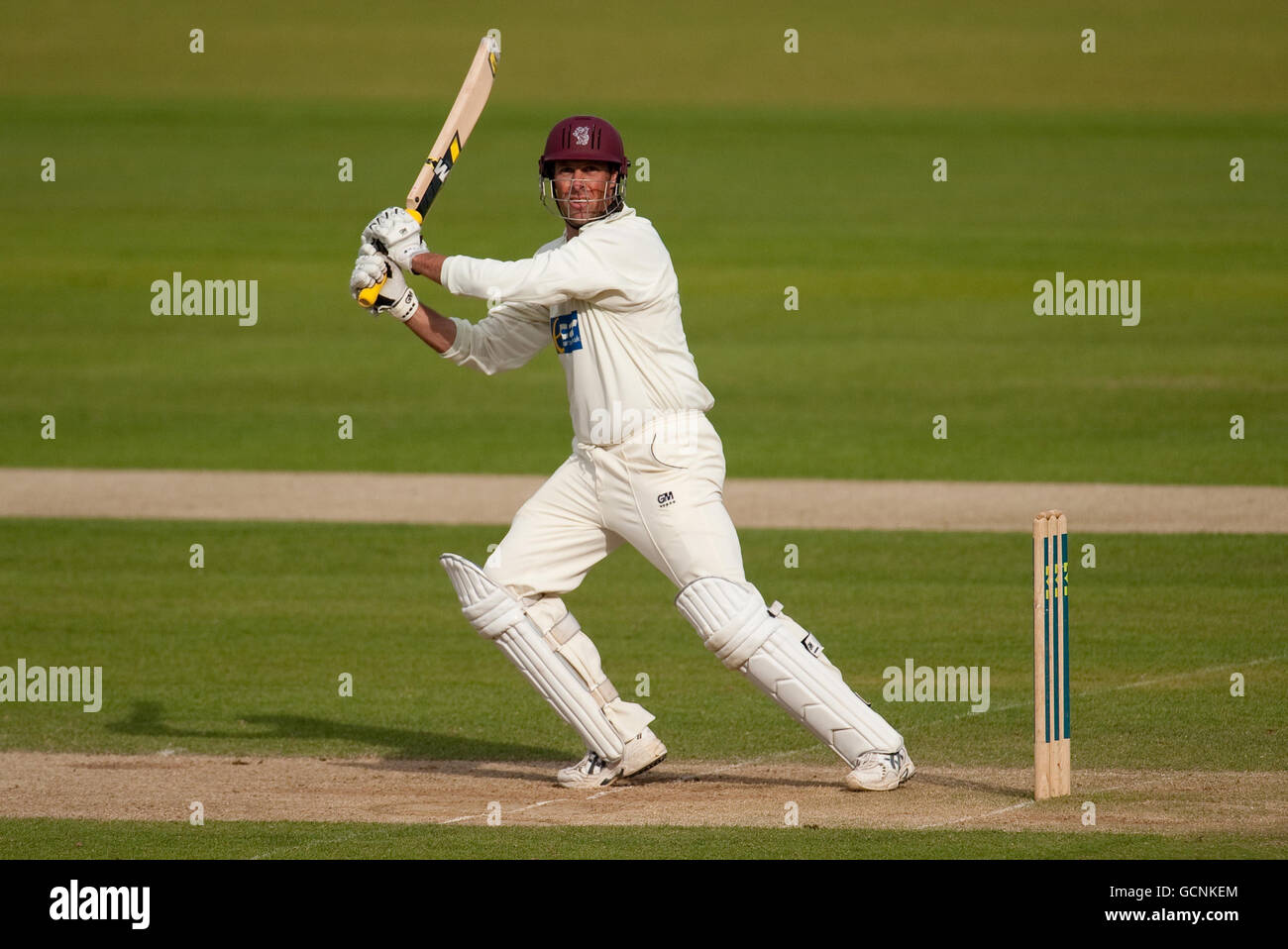 Cricket - Liverpool Victoria County Championship - Division 1 - quatrième jour - Durham v Somerset - Emirates Durham Internationa....Marcus Trescothick, capitaine du Somerset, se batte lors du championnat du comté de LV au terrain de cricket international Emirates Durham, à Durham. Banque D'Images