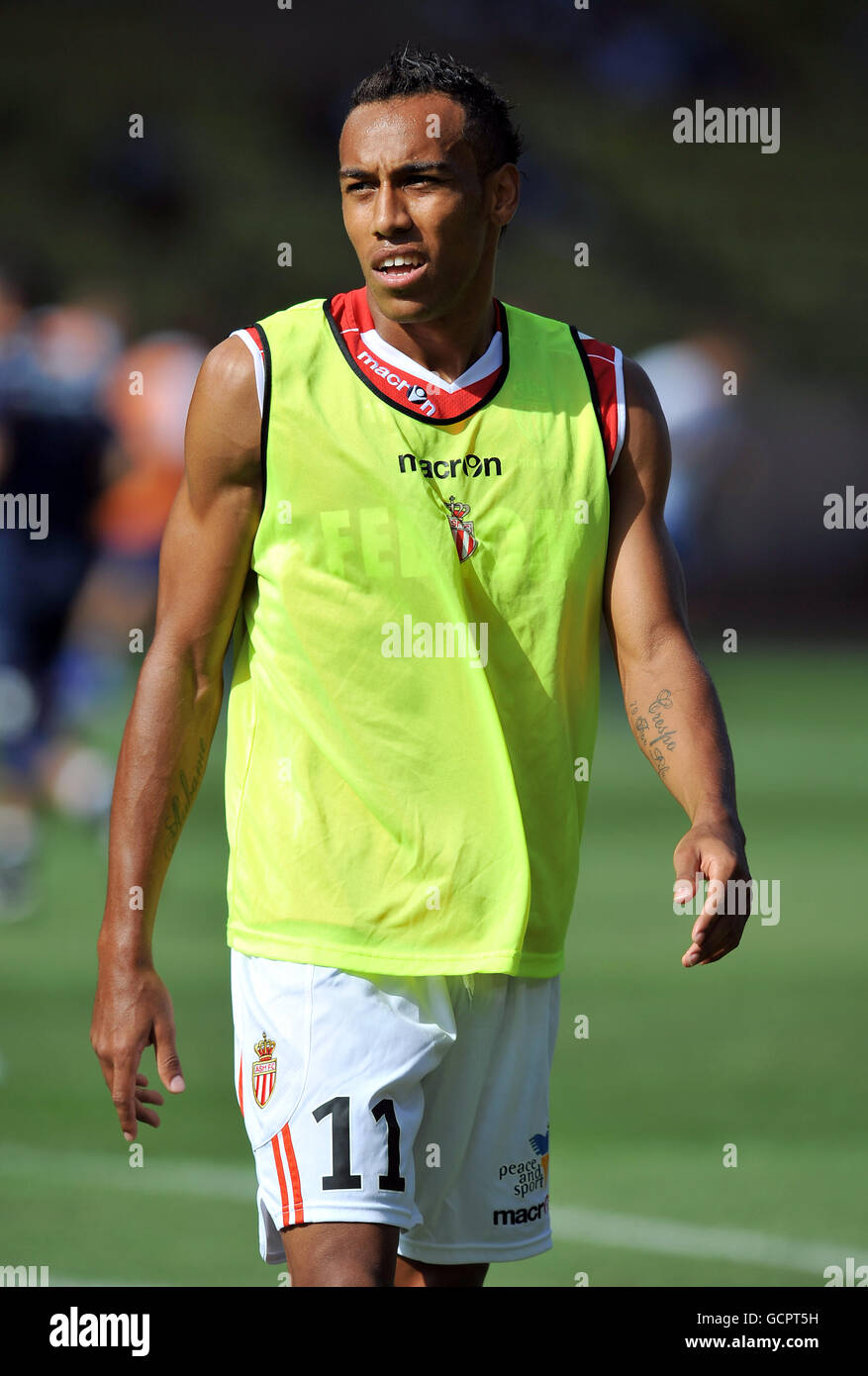 Football - France première Division - AS Monaco / AJ Auxerre - Stade Louis II Pierre-Emerick Aubameyang, COMME Monaco Banque D'Images