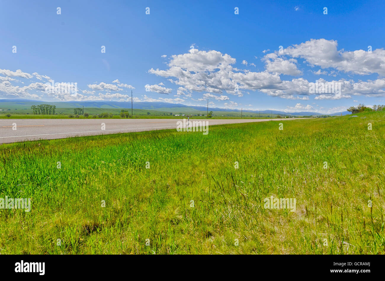 Prairies ouvertes et Big Skies, Montana. Banque D'Images