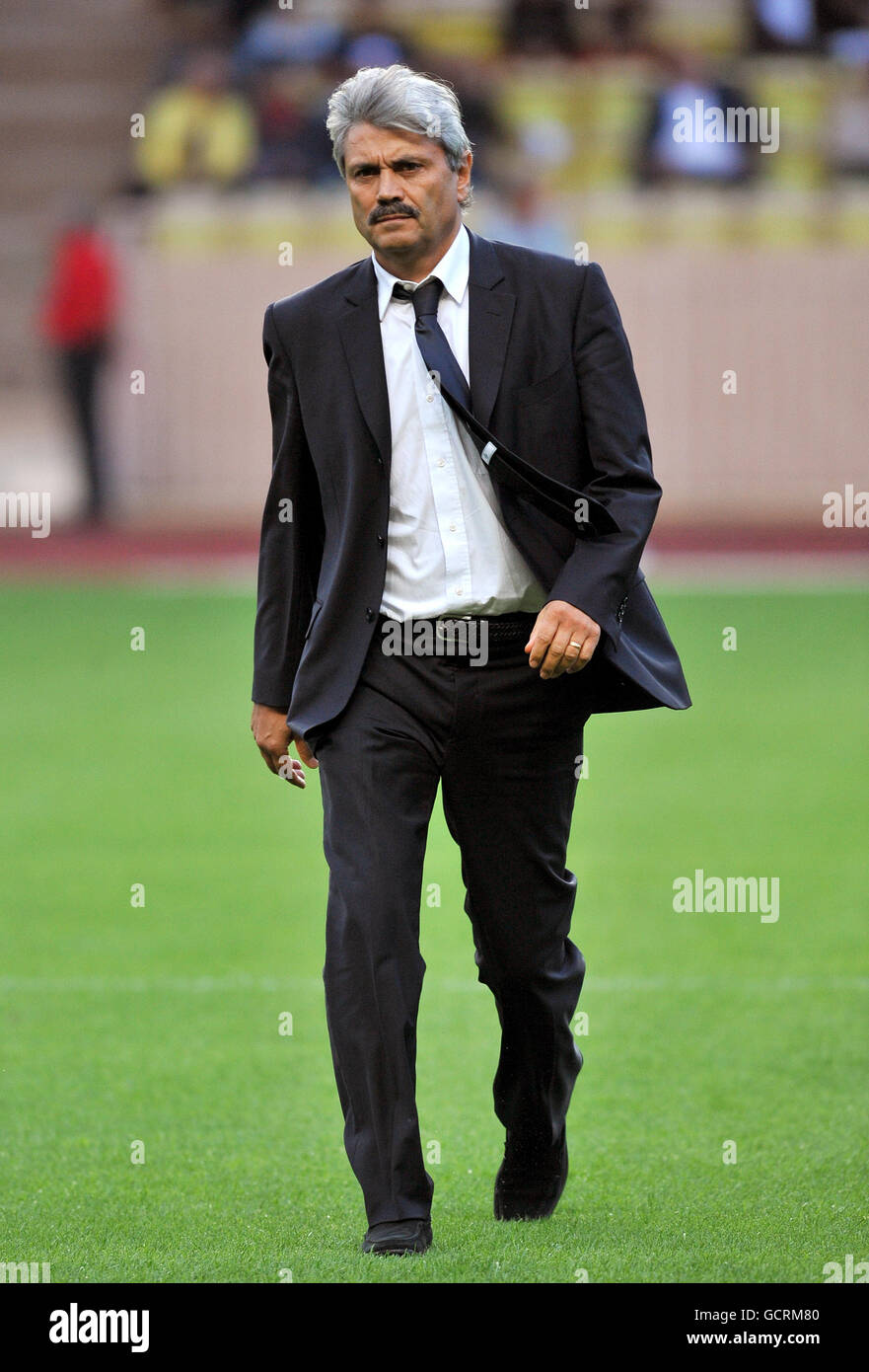 Football - première Division française - COMME Monaco / Toulouse - Stade Louis II EN TANT que chef de Monaco entraîneur Guy Lacombe Banque D'Images