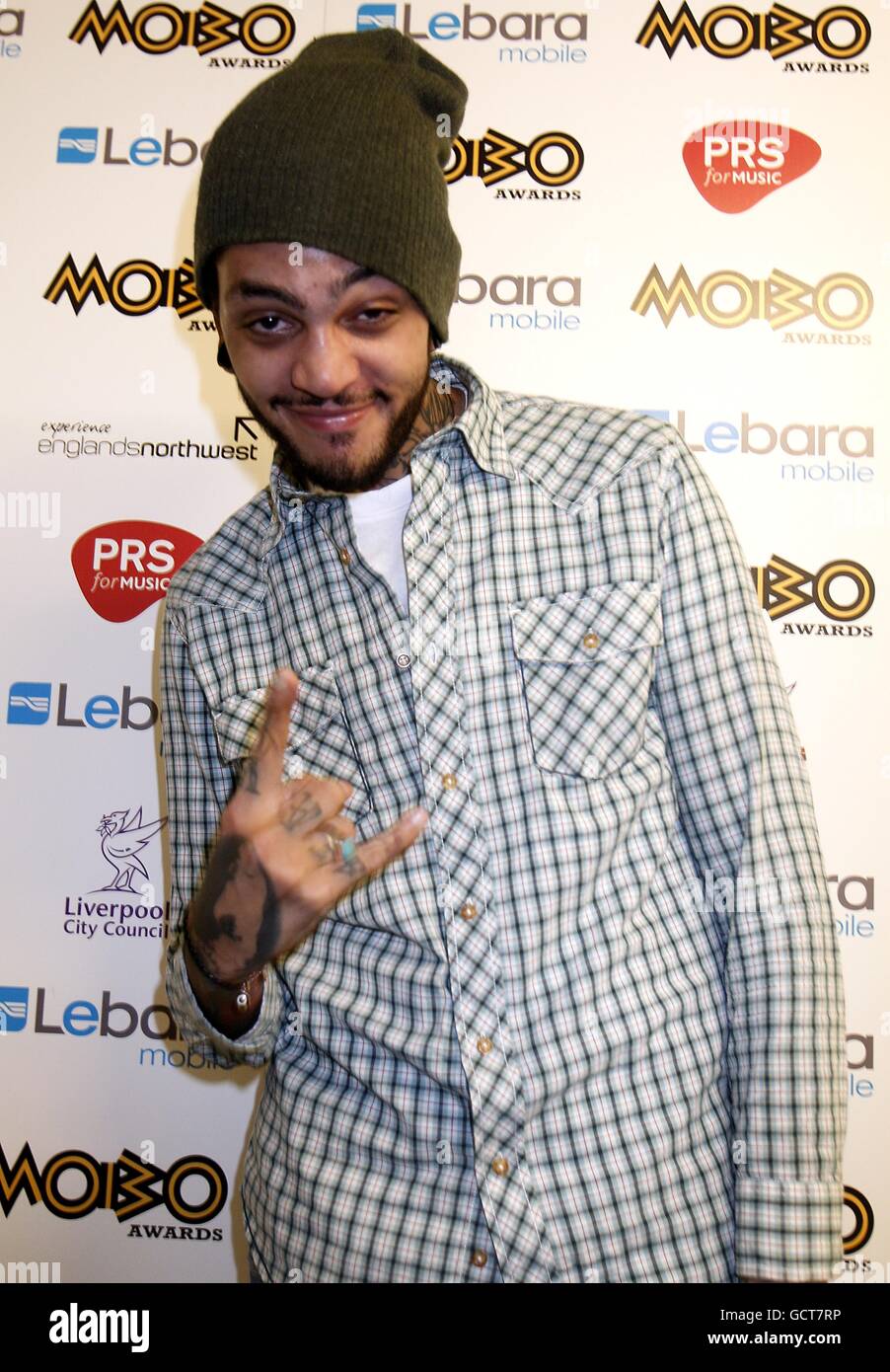 Prix Mobo 2010 - Liverpool.Travie McCoy aux Mobo Awards 2010, à l'Echo Arena, Monarchs Quay, Albert Dock, Liverpool. Banque D'Images