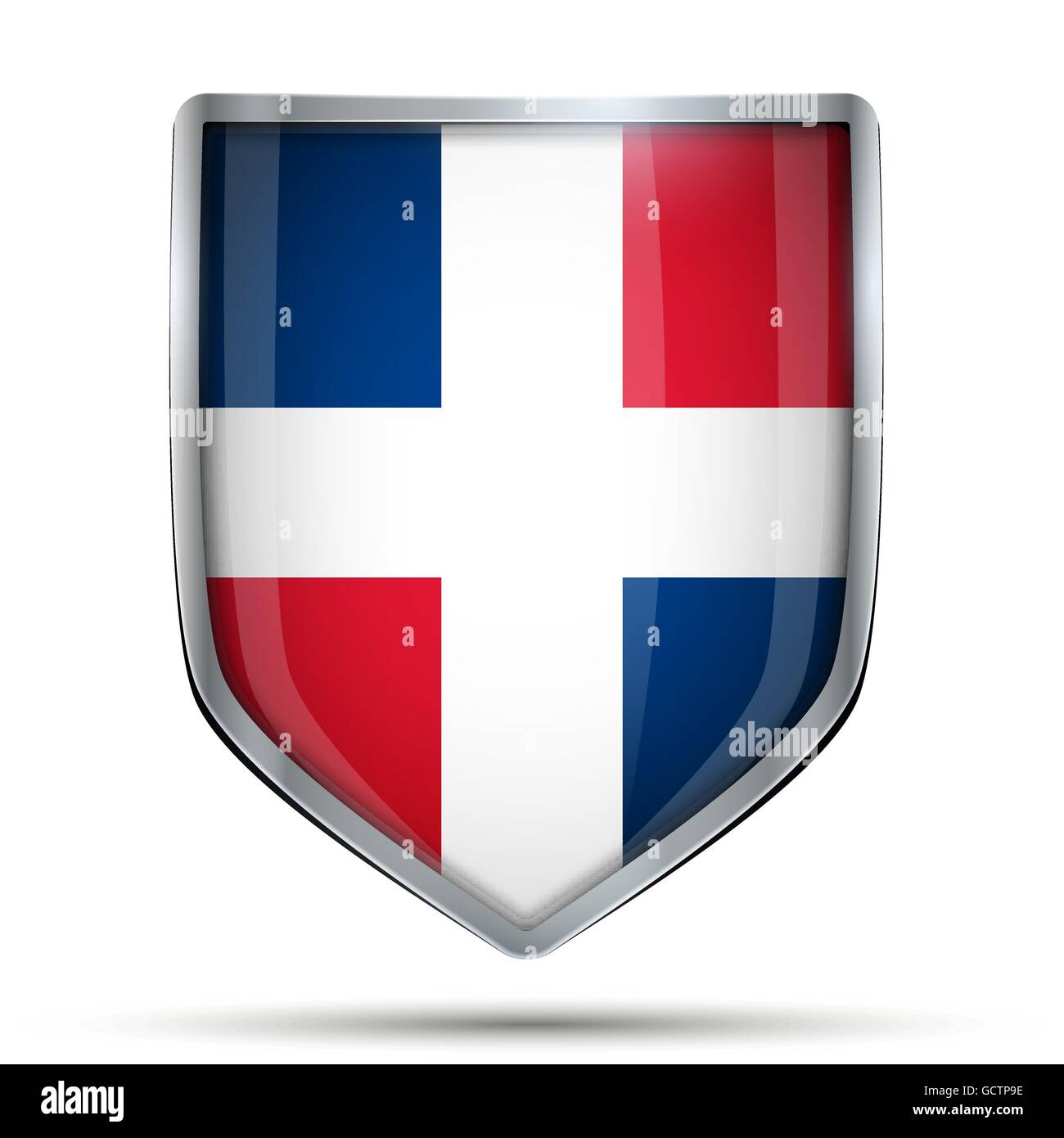 Protection avec un drapeau République Dominicaine Illustration de Vecteur