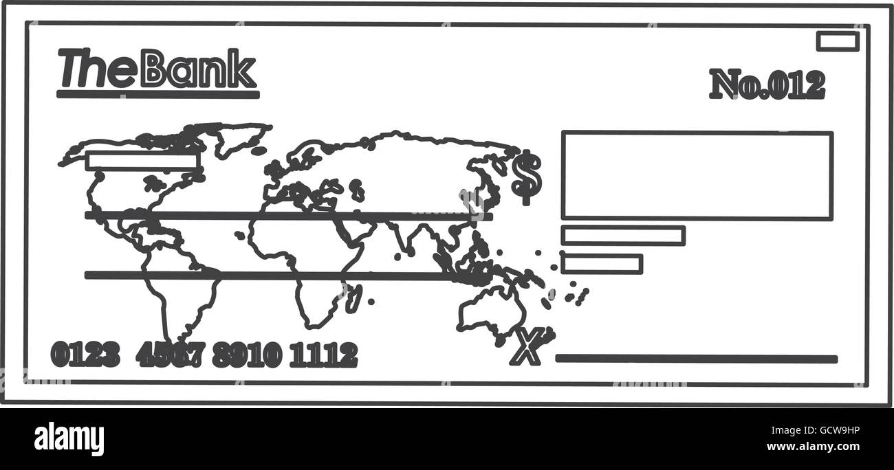 Chèque bancaire design ligne de l'icône Illustration de Vecteur