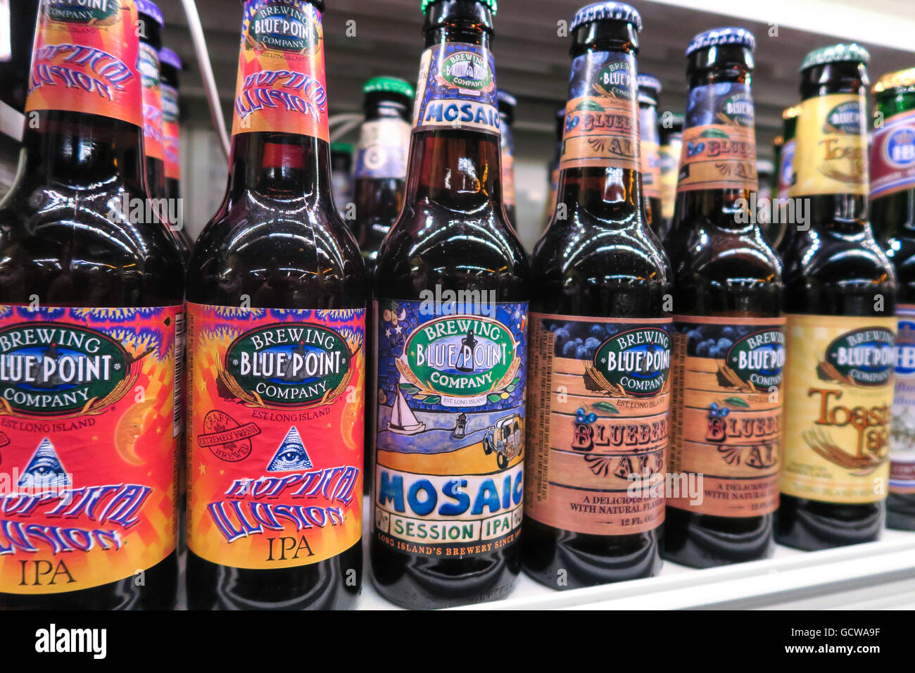 Section de la bière artisanale, Fairway Super Market, New York City, USA Banque D'Images