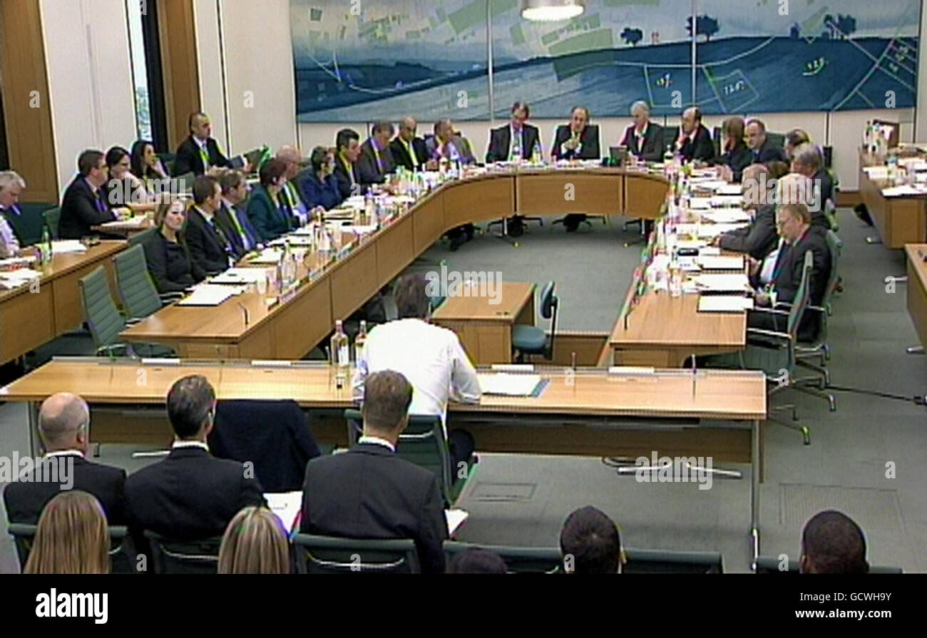 Le Premier ministre David Cameron s'adresse au Comité de liaison de la Chambre des communes, à Londres. Banque D'Images