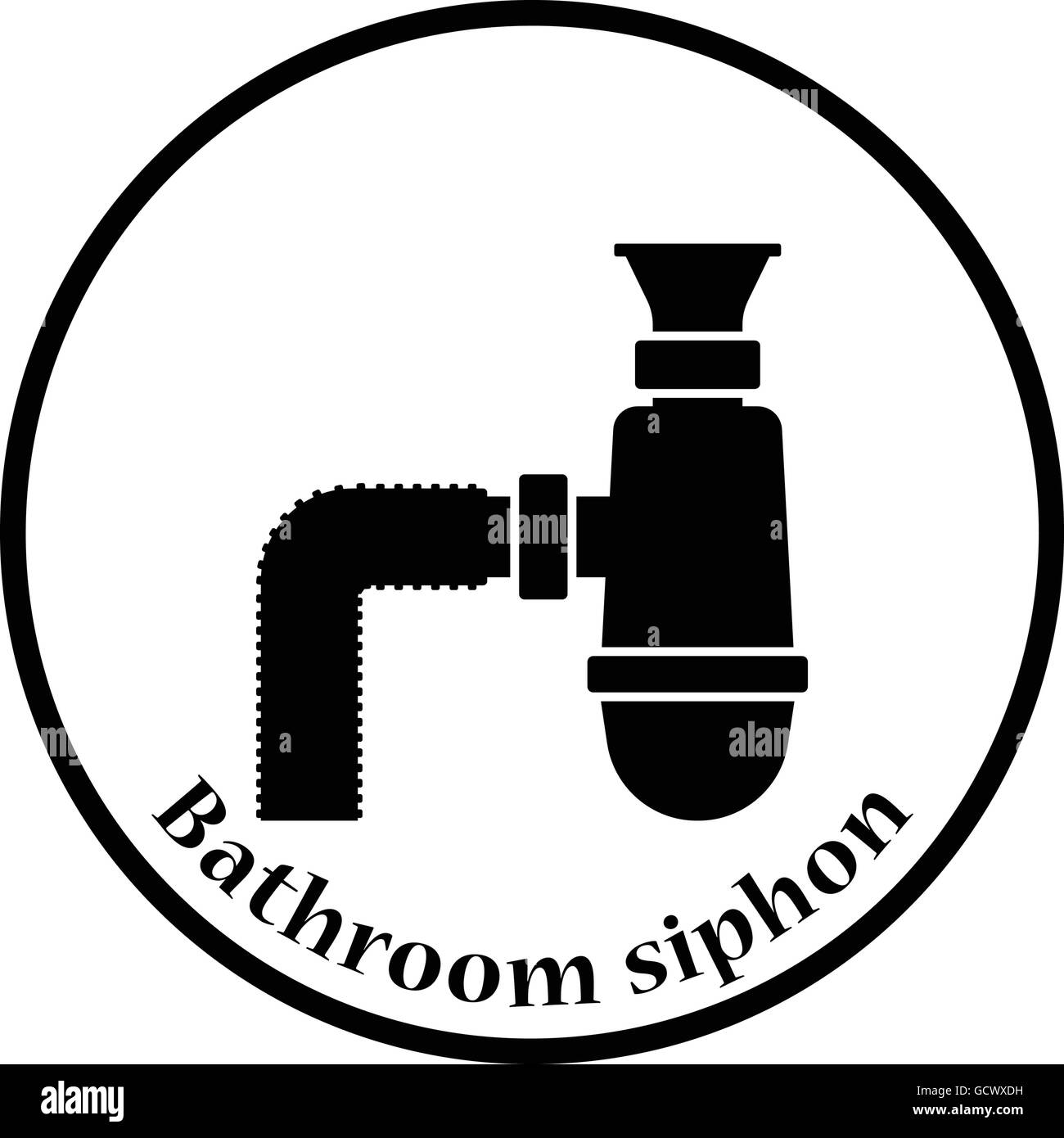 Salle de bains siphon icône. Cercle mince de conception. Vector illustration. Illustration de Vecteur
