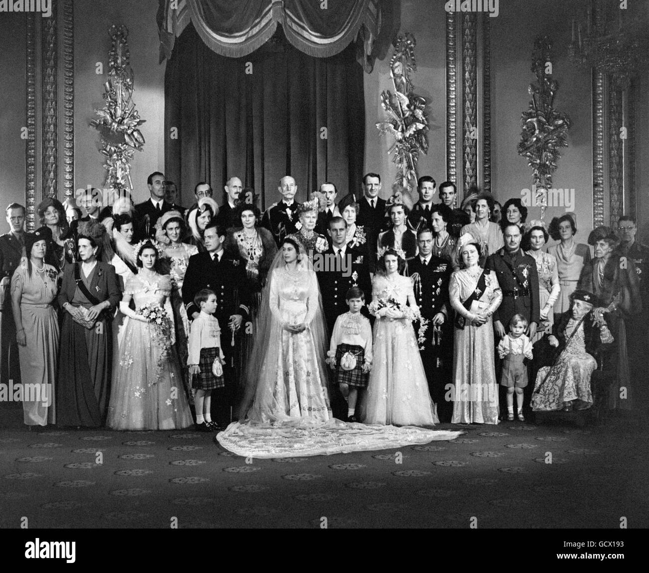 Image - La princesse Elizabeth et le duc d'Édimbourg Wedding - l'abbaye de Westminster Banque D'Images