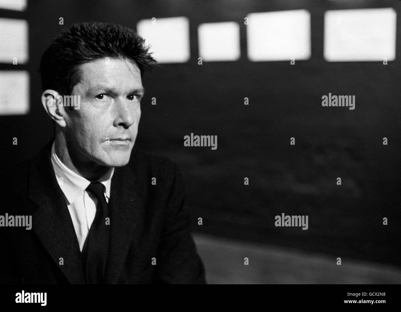 Le compositeur américain John Cage, en 1958 Banque D'Images