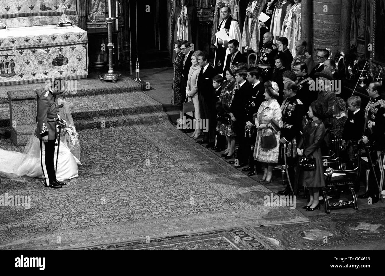 Image - La princesse Anne et le capitaine Mark Phillips Wedding - Londres Banque D'Images