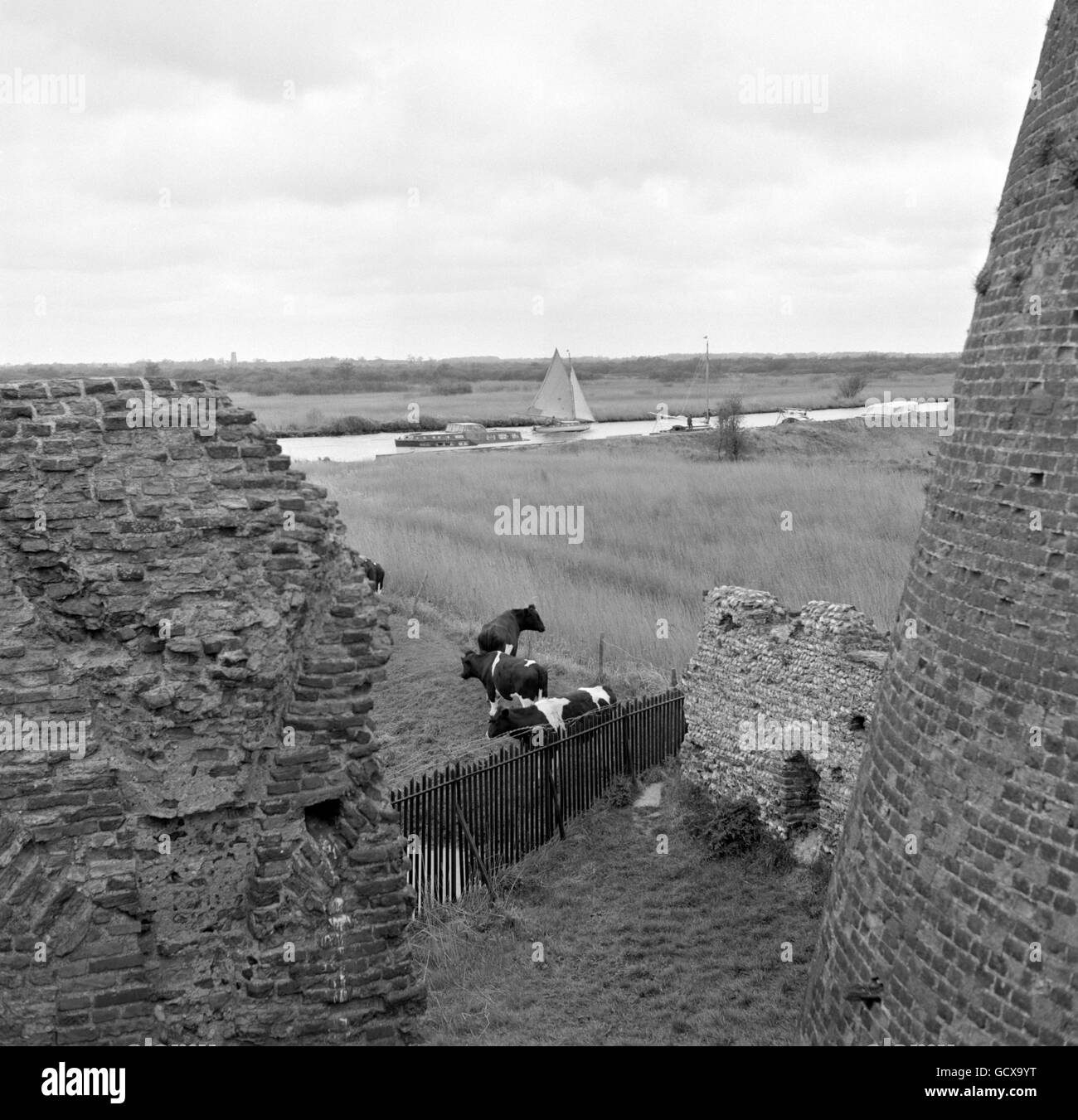 Bâtiments et monuments, Holme. Les ruines de l'abbaye de Saint-Benet dans les Broads, Norfolk. Banque D'Images