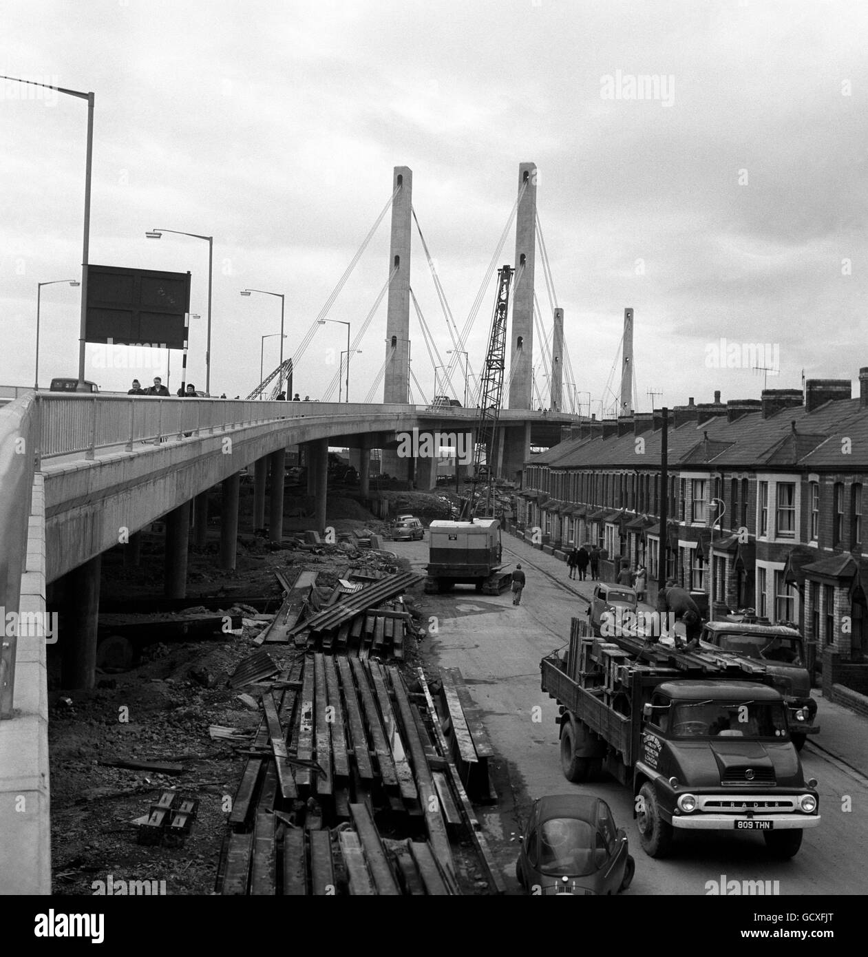 Pont George Street - Newport.George Street Bridge, Newport, pays de Galles du Sud. Banque D'Images
